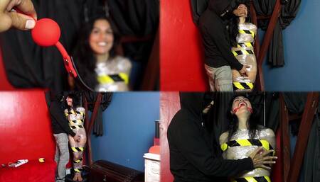 PART I : Helpless, ballgagged and wrapped! - MOV