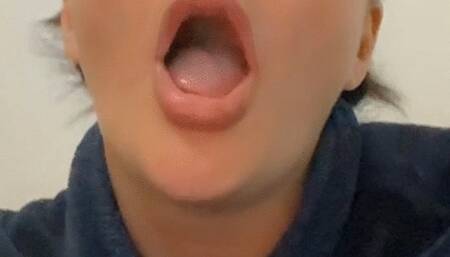 Playing with my mouth, you can look deep into it