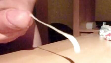 Very big cumshot in slomotion after bedtime