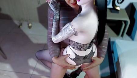 3D Sexy Stepdaughter with Hot Lingerie Cheating with Old Big Cock