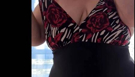 Ugly old fat masked granny mom bbw plays with her naked body. Big saggy tits and big soft belly.Old fat pussy.Big round ass.