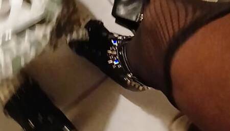 Big Dick Bitch Fishnet stockings and heels Solo