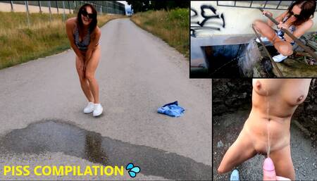 Outdoor pissing compilation