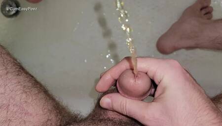 Pee Play and Huge Cum Blast in the Shower with Slomo Replays