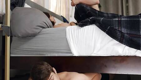 Drake Von Catches Joey Mills Watching Him Fucking His GF And Decides To Let Him Taste His Fresh Cum - TWINKPOP