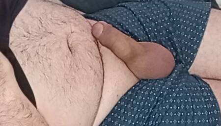 Jerking, jerking and jerking! Caresses his dick