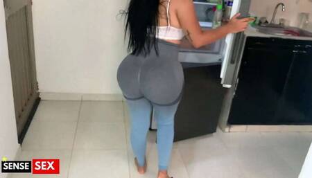 Catching me filming - Stepmom's surprise encounter before hubby's arrival
