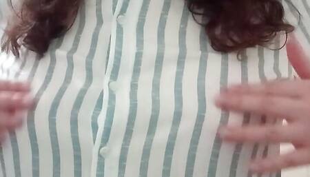 I masturbate with my tits at work