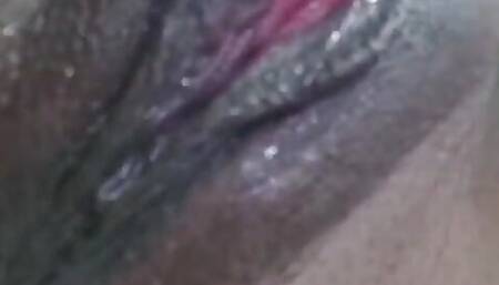 Tefy's pussy cums, full of cream