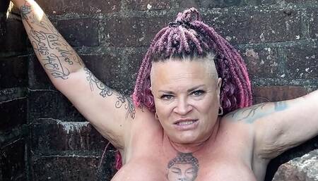 FEMDOM MILF gets squirting orgasm in the Ruins