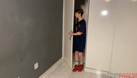 Chastity Mummified Slave Serves As Cum Dump