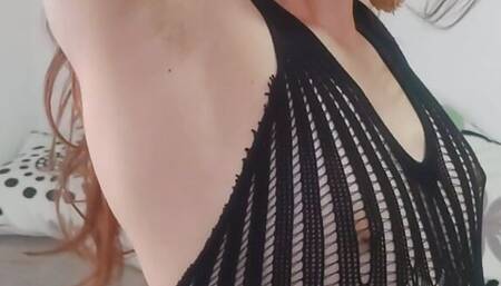 Black lace lingerie full body hard nipples