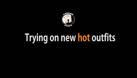Trying on new hot outfits