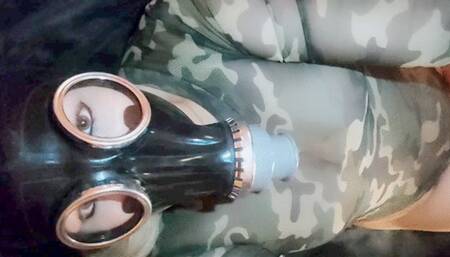 3 Video Gas Mask Girl Military ASMR - Compilation