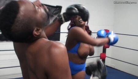 Stella Danny vs Darrius - Femdom Mixed Boxing Rematch (Windows Media) Beatdown