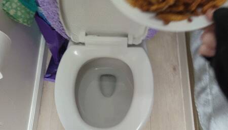 Toilet Piss Fries for Fat Pig Verbal Humiliation