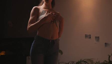 Tight Jeans Wetting And Pee On Pillow While Humping