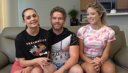 Strip basketball with two sexy girls and a lucky horny guy