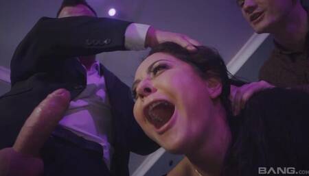 Two lucky men fucked a big-boobed MILF Mariskax in the office