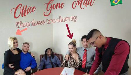 Office Gone Mad When Two Blondes Shows up