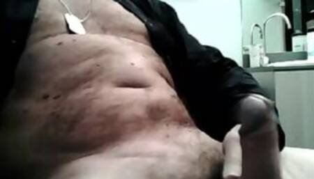 Mature Italian Stud Strokes His Thick Uncut Cock