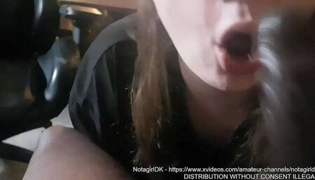 NotagirlDK: Voluptuous White Sissy Sucks Big Black Cock