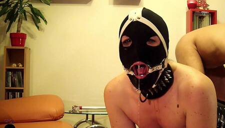 Ass to Mouth Total Butthole Destroying Ring Gaged and Handcuffed Slave Slut