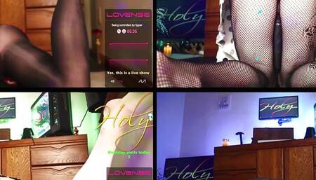 Holys Trippy Quad of 20+ orgasms during webcam - pillow humping with legs & feet focus