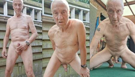 Exhibitionist Grandpa Daddy Outdoor Jerking Sexshow Cumshot