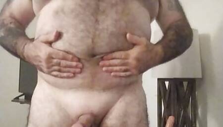 Naked bear fresh out of the shower
