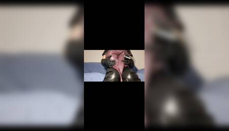 Fucking cum stained purple leather ass