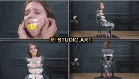 Arina - Tape Bound and Gagged Cutie on a Chair (FULL HD MP4)