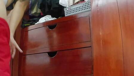 Provocative maid shows off her underwear