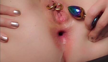 Anal Creampie Play with Orgasm Contractions