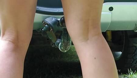 Man fucks wife in ass along with trailer hitch