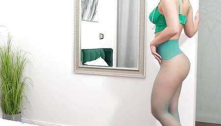 Sharon White Busty Blonde Cougar Ripped Tights Dildo Fuck