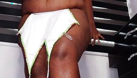 POV Sexy bbw hotwife strip tease and multiple squirt