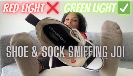 Red Green Light Shoe and Sock Sniffing JOI game