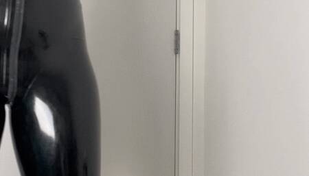 Rubber Goddess Worship and Smothering in Black Latex Catsuit