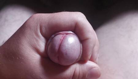 Uncut cock close up masturbation and cumshot