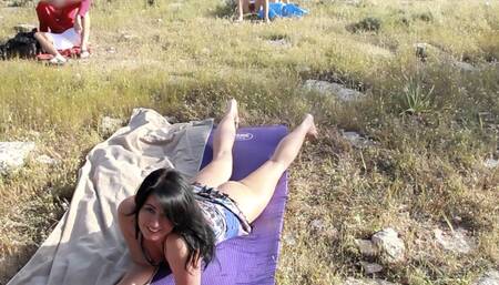 Public freefuck with mega creampie!