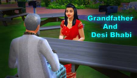 Old Grandfather & Young Indian Bhabi Fucking in Outdoor Park