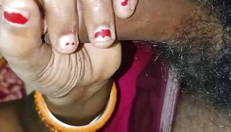 Bhavi applied cream and sucked the cock, I licked Bhavi's pussy, fucked Bhavi at home alone