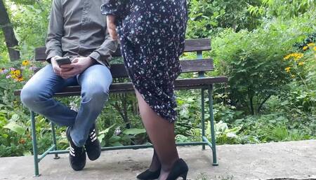 My lustful mother-in-law put on stockings for me