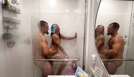 Shower turned perfect morning sex