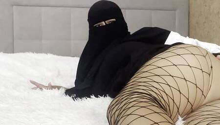 Arab wife in pantyhose without panties masturbates to a friend Yes, look at me, honey.