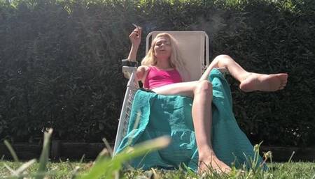 Sunbathing & Smoking in My garden