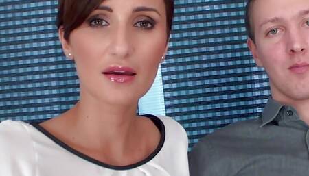 Short Haired MILF Gabrielle Gucci Takes BBC While Embarrassed Cuckold Watches