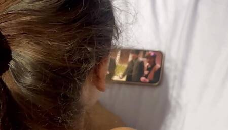fucking her while she's watching the show