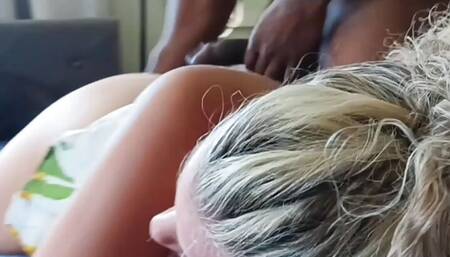 BBC fingering wife until she orgasms while cuckold  hubby watches
